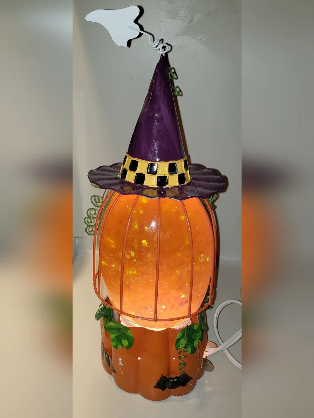 Vintage JCPenny Home Collection Pumpkin Aqua Lamp
